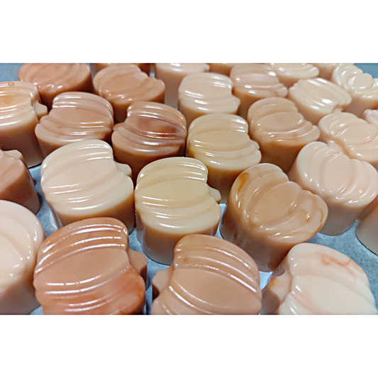 Tan and brown pumpkin wax melts